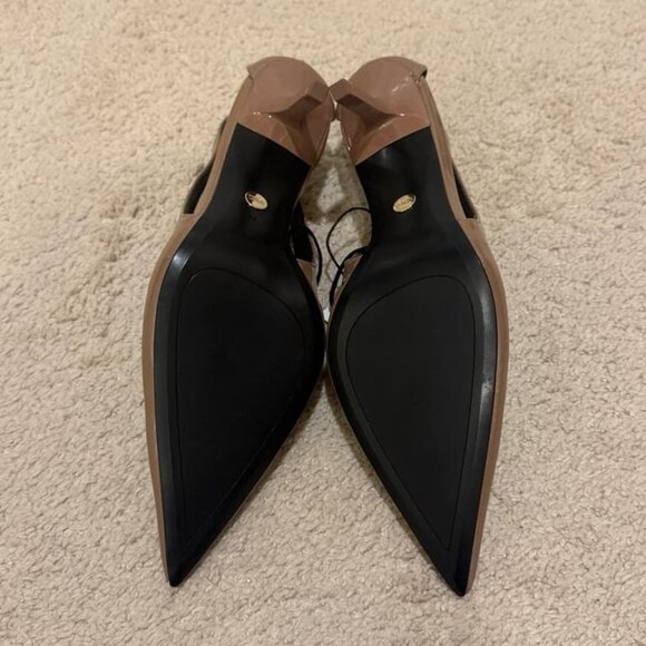 ZARA PATENT BROWN KITTEN HEELS - Picture 4 of 4